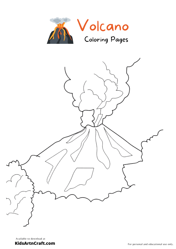 Volcano Coloring Pages For Kids – Free Printables