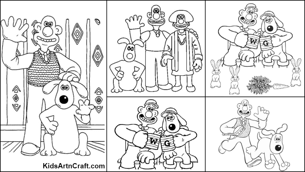 Wallace and Gromit Coloring Pages For Kids – Free Printables
