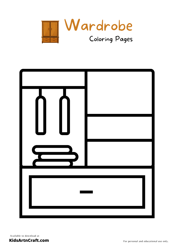 Wardrobe Coloring Pages For Kids – Free Printables