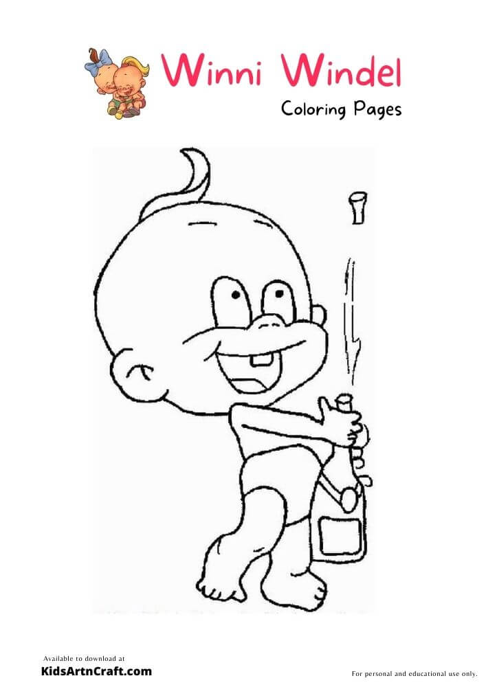 Winni Windel Coloring Pages For Kids – Free Printables