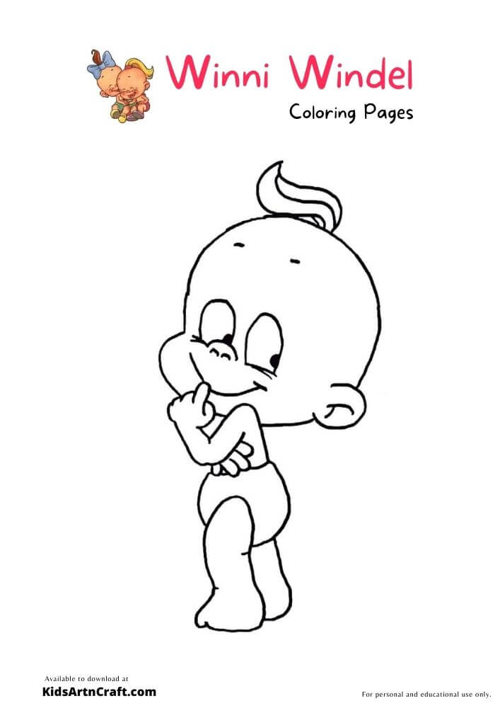 Winni Windel Coloring Pages For Kids – Free Printables