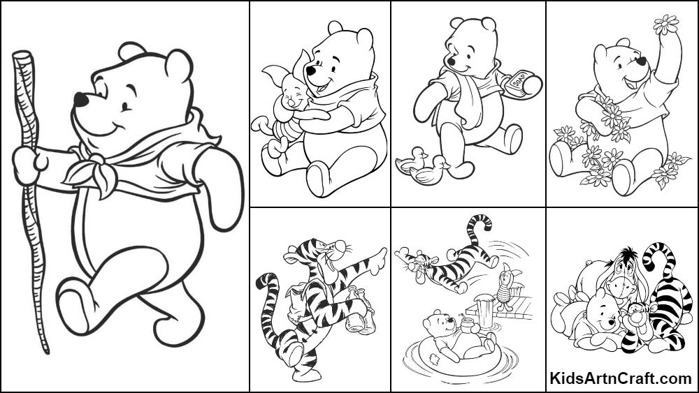 Winnie the Pooh Coloring Pages For Kids – Free Printables