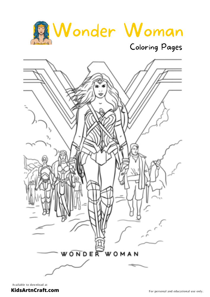 Wonder Woman Coloring Pages For Kids