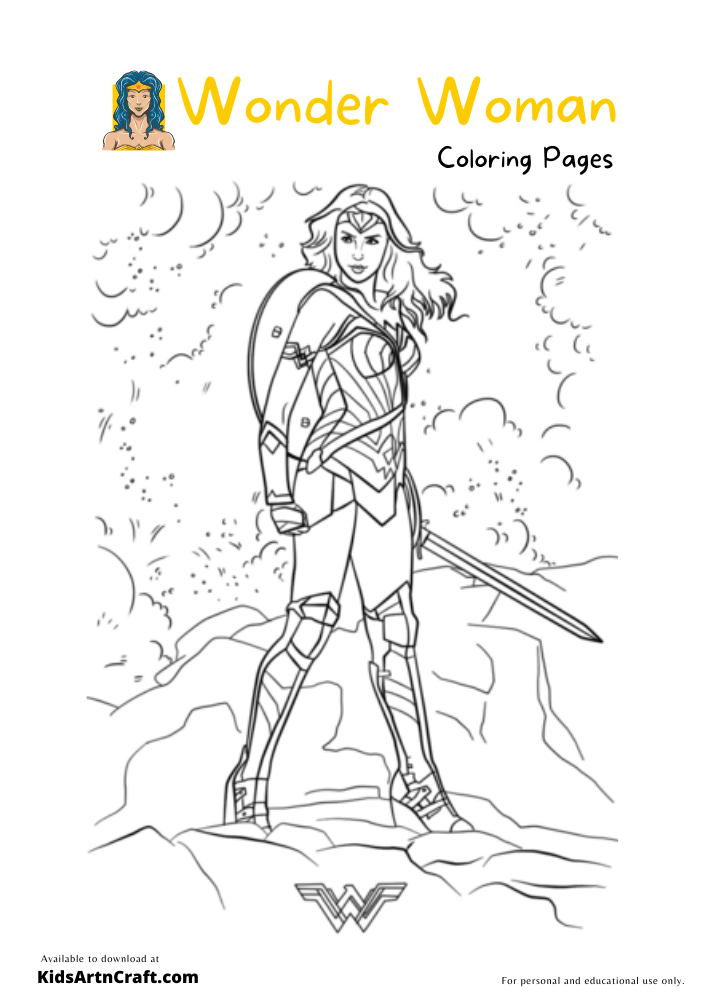 Wonder Woman Coloring Pages For Kids