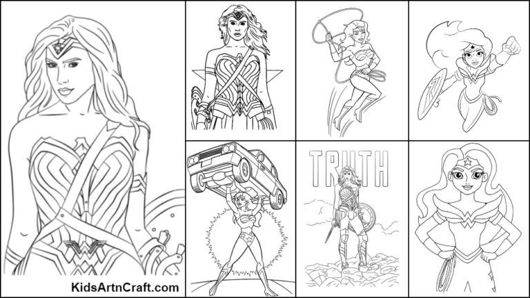 Wonder Woman Coloring Pages For Kids – Free Printables - Kids Art & Craft
