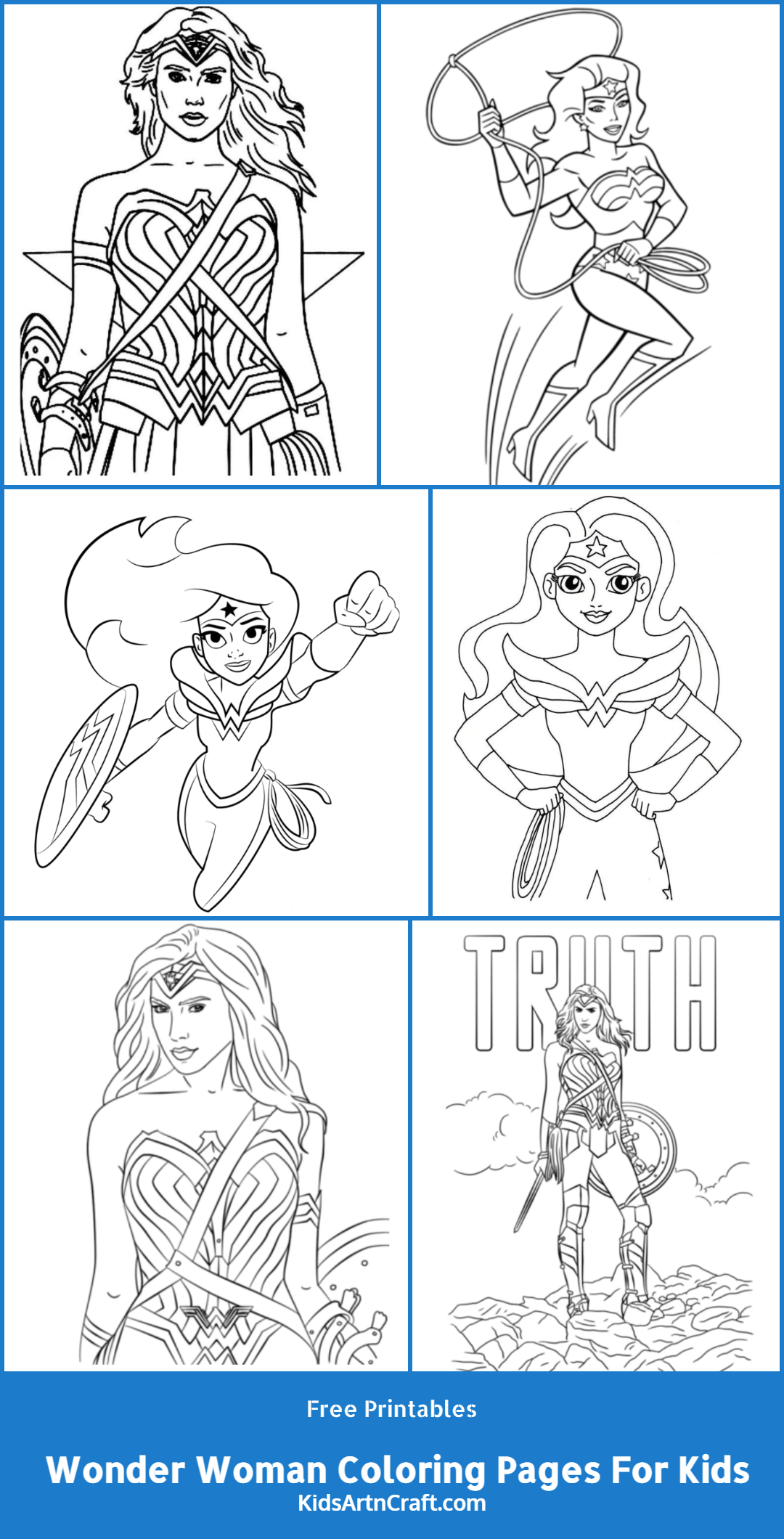 Wonder Woman Coloring Pages For Kids – Free Printables