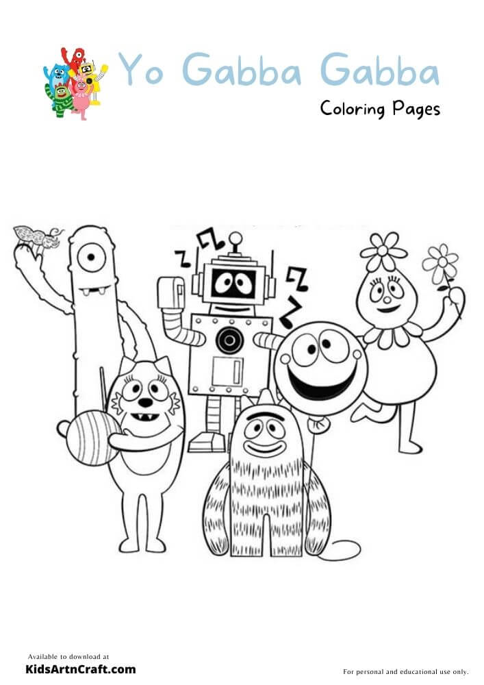 Yo Gabba Gabba Coloring Pages For Kids