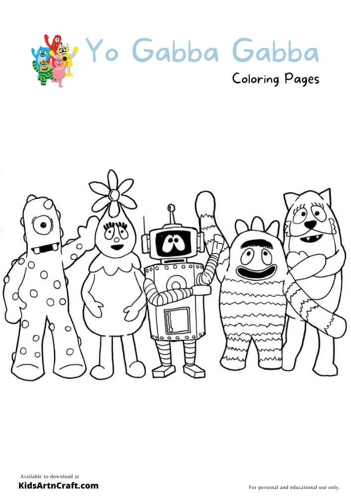 Yo Gabba Gabba Coloring Pages For Kids