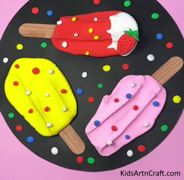 3D Popsicle Craft Using Clay Art & Craft For Kids 
