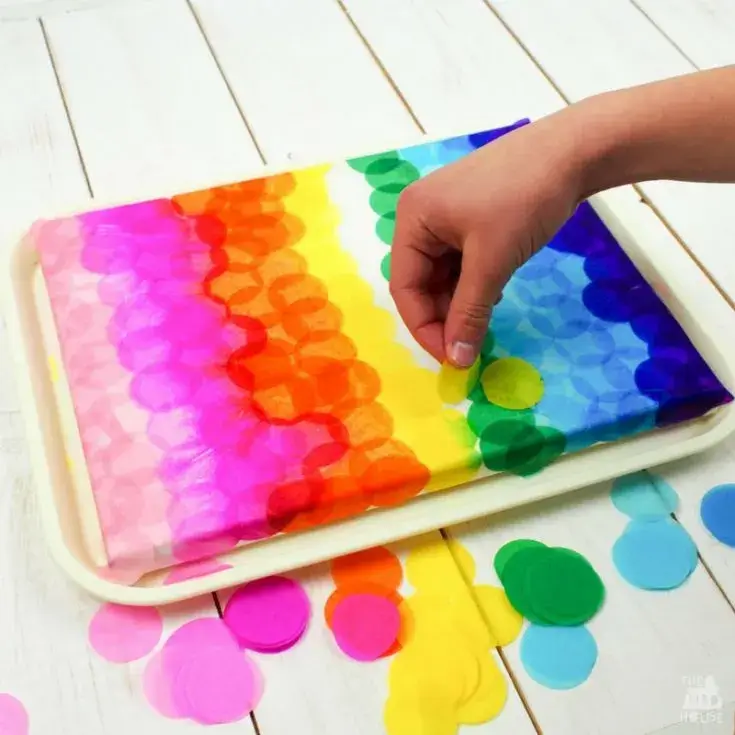 Creative Tissue Paper Canvas Art For Toddlers DIY Tissue Paper Craft Ideas