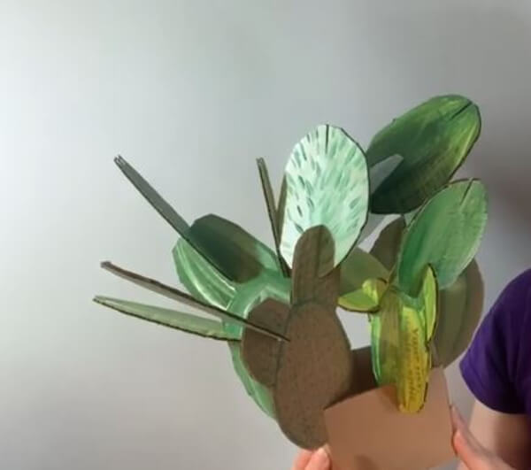 Easy Cardboard Cactus Craft For Kids