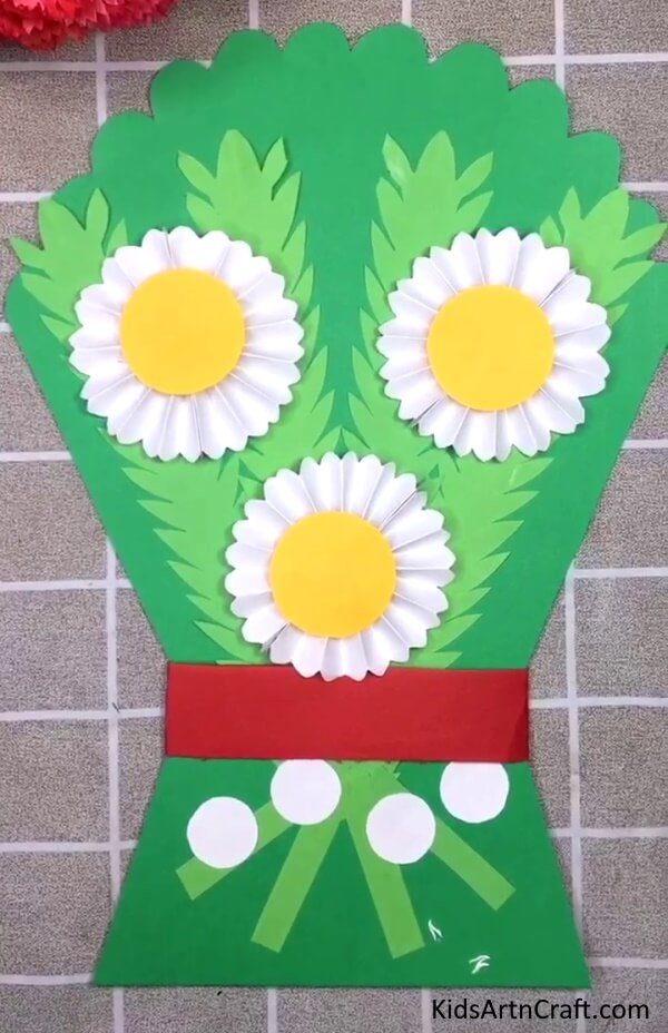 Flower Bouquet Paper Crafts For Preschoolers Easy Paper Handmade Art & Craft Ideas For Kids 