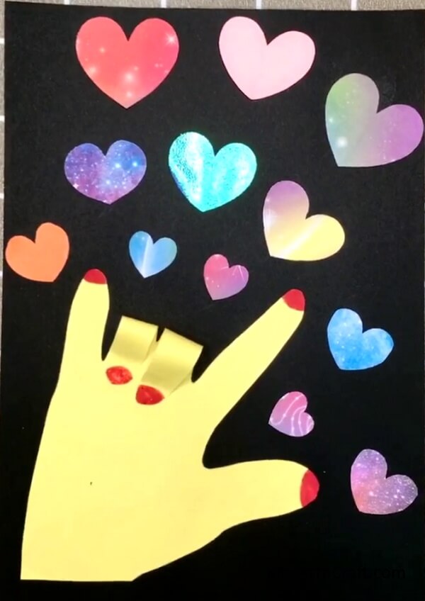 Handprint Heart Paper Crafts For Kids Easy Paper Handmade Art & Craft Ideas For Kids 