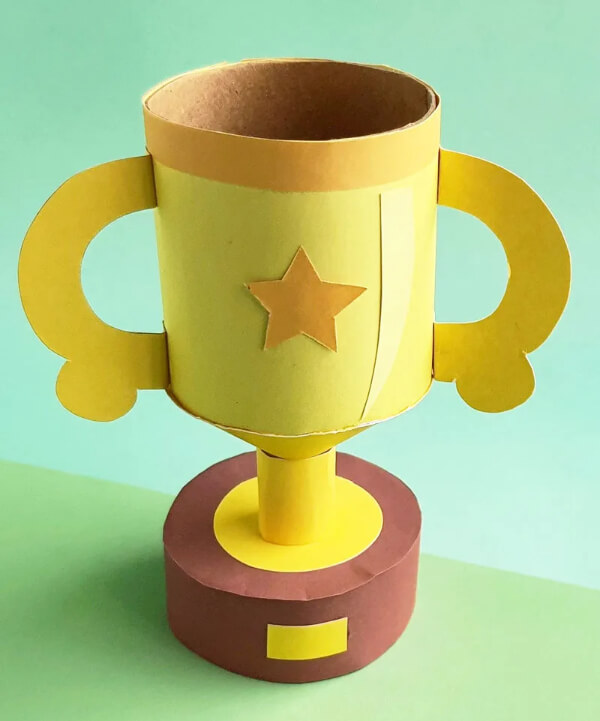 How To Make Cardboard Tube Trophy Craft For Kids With Paper