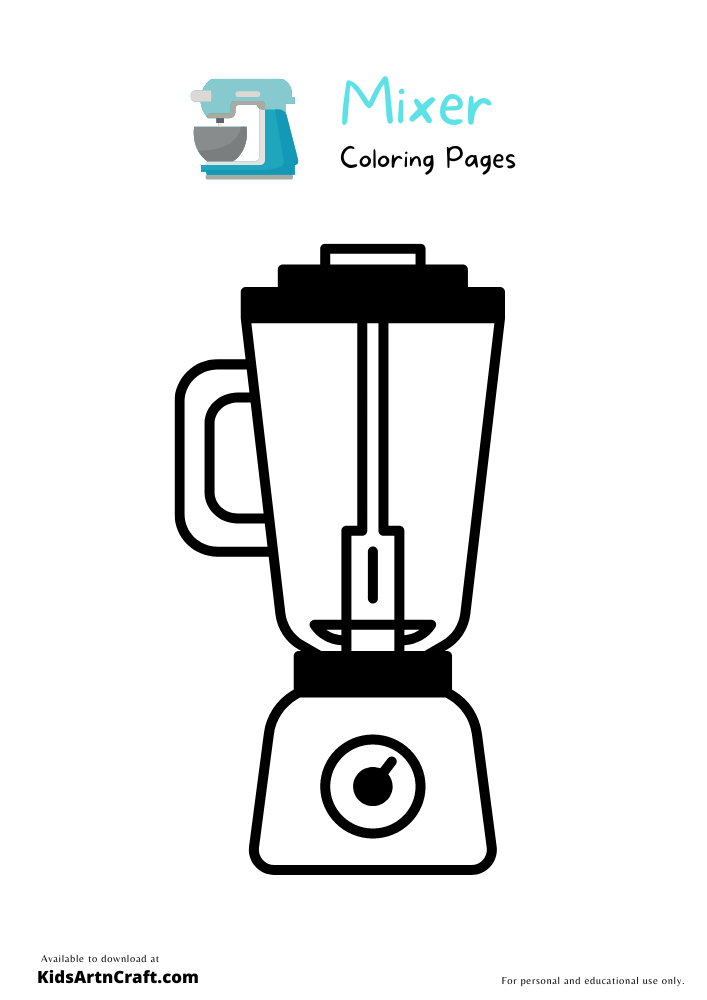 Mixer Coloring Pages For Kids-Free Printable
