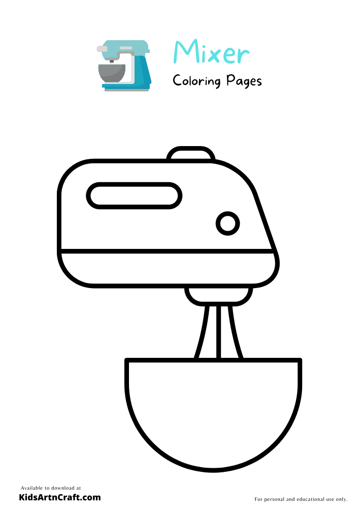 Mixer Coloring Pages For Kids-Free Printable