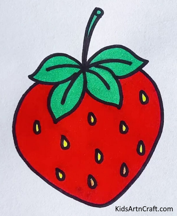 Strawberry Drawing & Coloring School Project