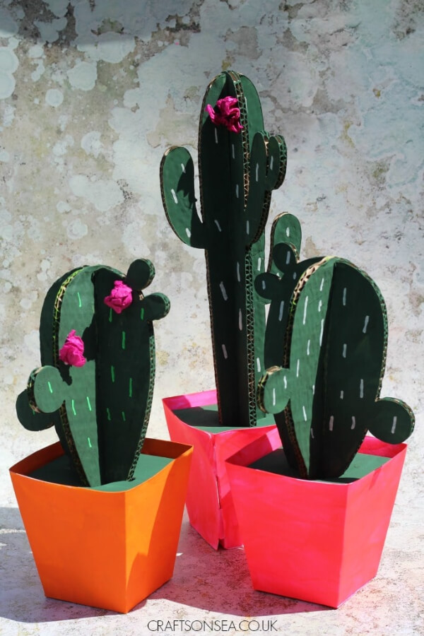 Adorable Cactus Art & Craft With Cardboard For Kids