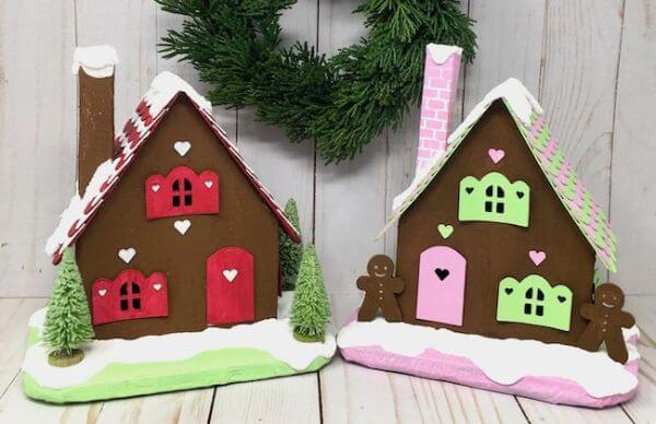 Cute Gingerbread Cardboard Cottage Made Out Of Cardboard Cardboard House Crafts