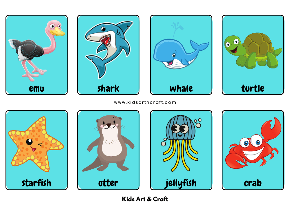 Animals Flashcards For Toddlers- Free Printable - Kids Art & Craft