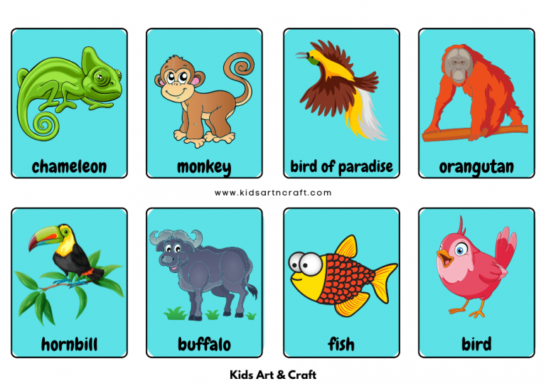 Animals Flashcards For Toddlers Free Printable Kids Art & Craft