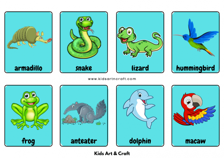 Animals Flashcards For Toddlers Free Printable Kids Art & Craft