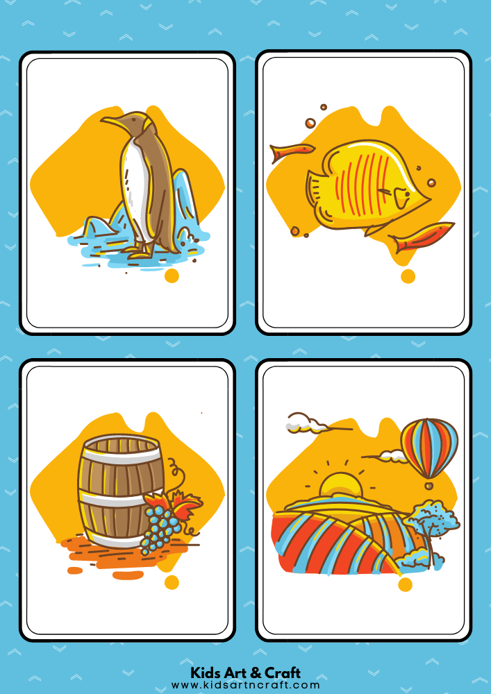 Australian Themed Flashcards For Preschoolers