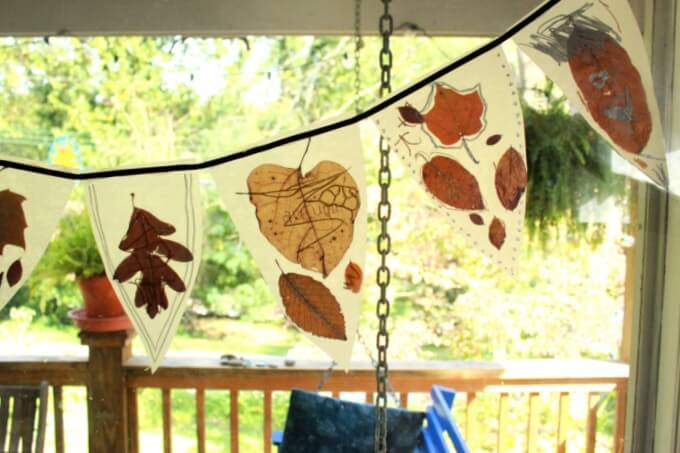 Leaf Art & Craft Idea For Decoration Autumn Leaf Bunting Craft Activity