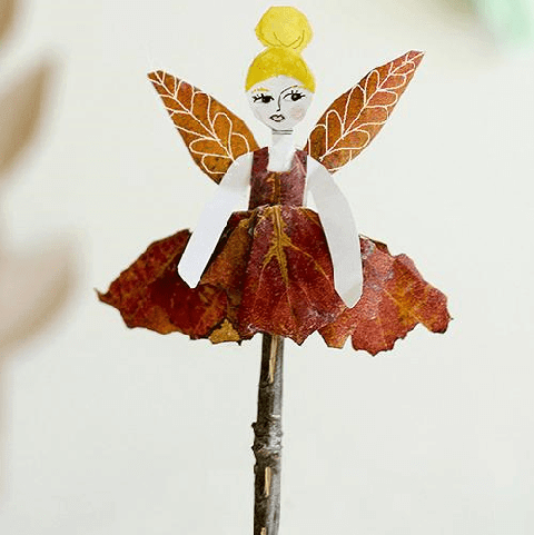 Leaf Art and Craft Ideas For Kids How To Make Fairy Leaf Puppet Craft
