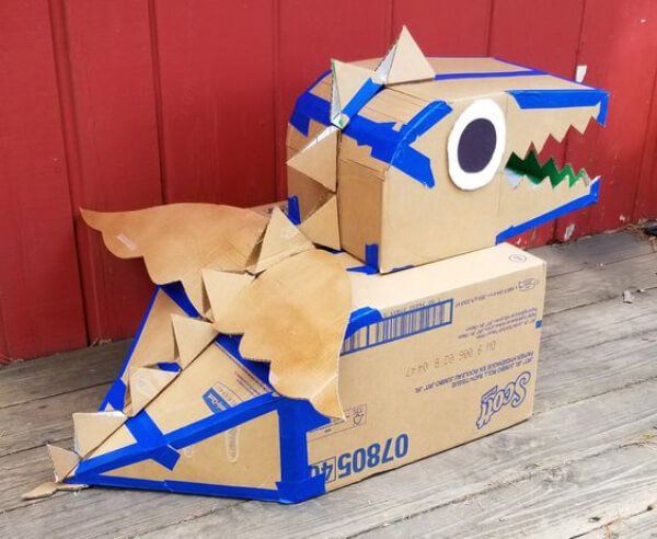 Baby Dragon Cardboard Box Craft For Kids