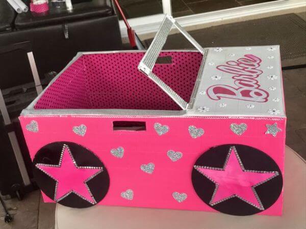 Barbie Cardboard Box Car Craft Idea For Kids