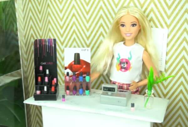 Barbie Nail Salon Craft Made From Cardboard