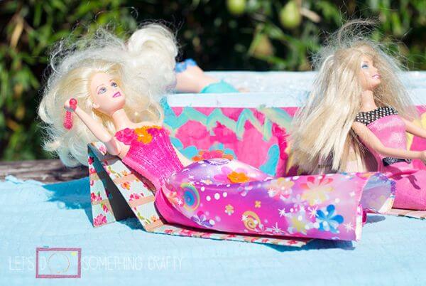 Barbie Swimming Pool Craft With Cardboard