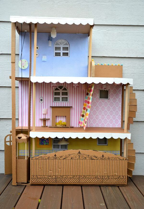 Beautiful Barbie House Cardboard Craft Step By Step