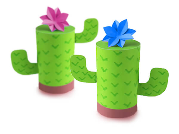 Beautiful Cactus Craft Using Cardboard Roll For KIds