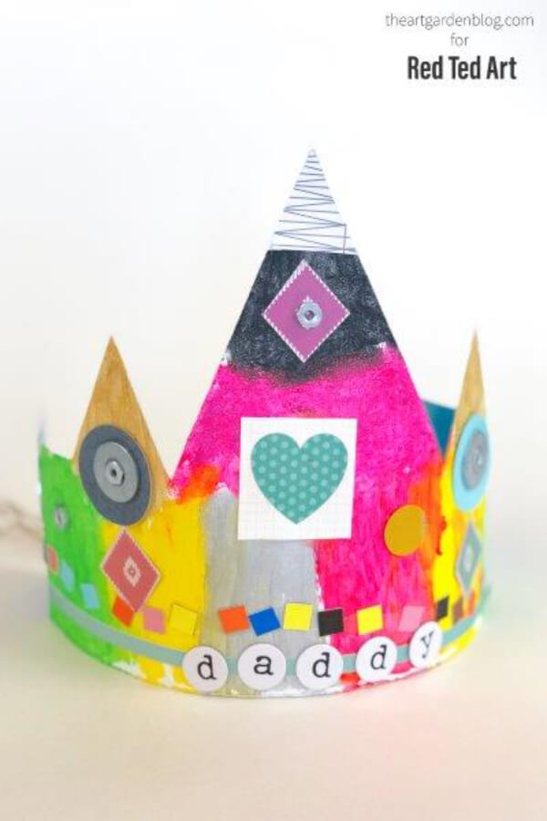 Cardboard Cereal Box Crowns Craft For Father's Day