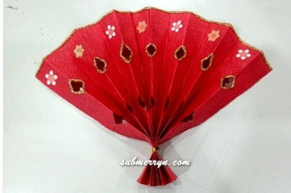 Cardboard Fan Craft For Chinese New Year