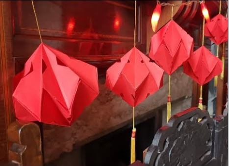 Chinese New Year Origami Diamond Lantern