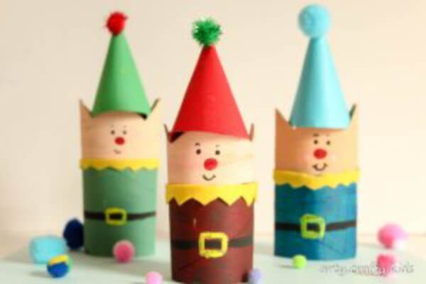 Using Cardboard Tube For Christmas Elf For Preschoolers