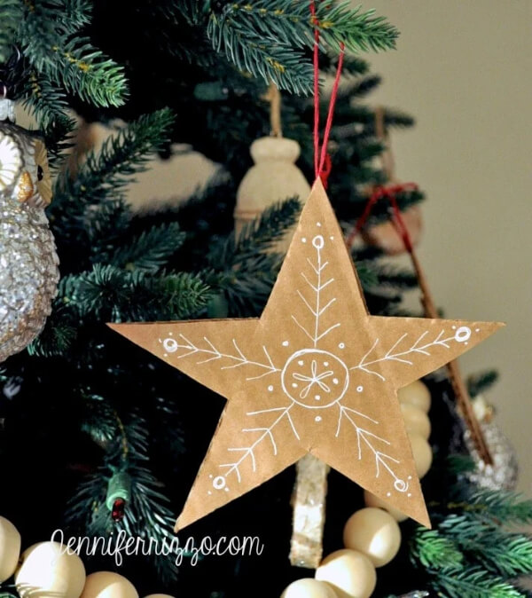 Recycled Cardboard Stars For Christmas Decoration
