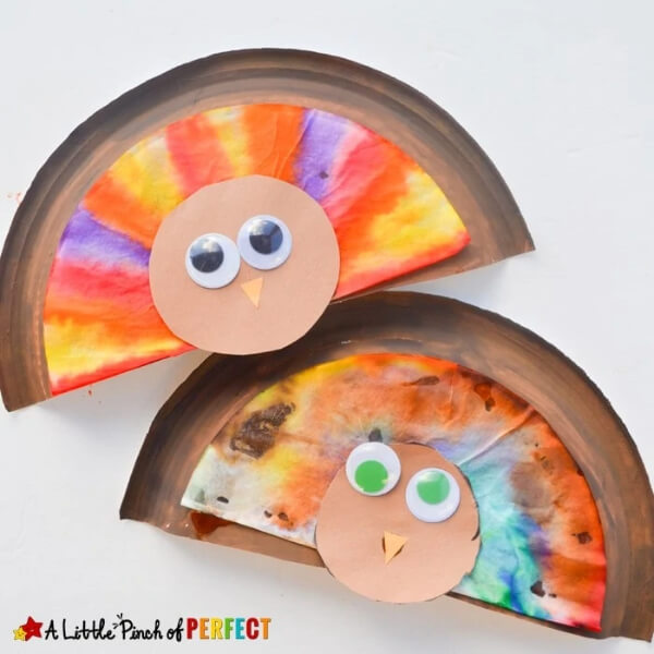 Coffee Filter Turkey Paper Plate Craft For Kids