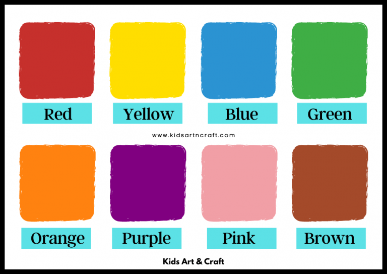 Colours Flashcards For Toddlers Free Printable Kids Art & Craft