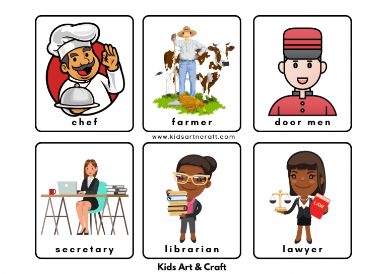 Community Helpers Flash Cards Free Printables Kids Art & Craft