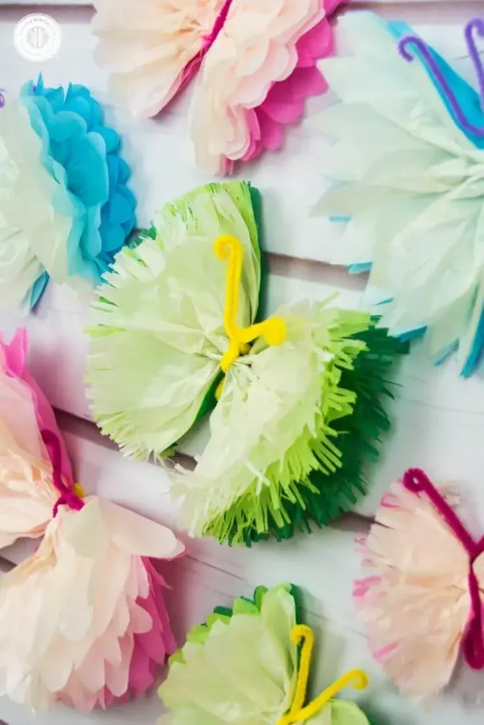 Creative DIY Tissue Paper & Pipe Cleaner Butterflies Crafts