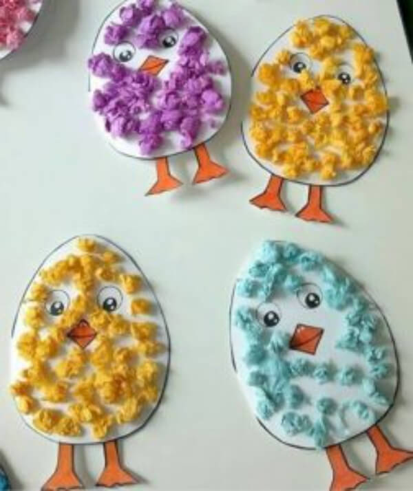 Crepe Paper Chick Craft Activity For Preschoolers