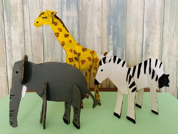 Cute Zoo Animal Lover's Day Toy Craft With Cardboard Box For Kids