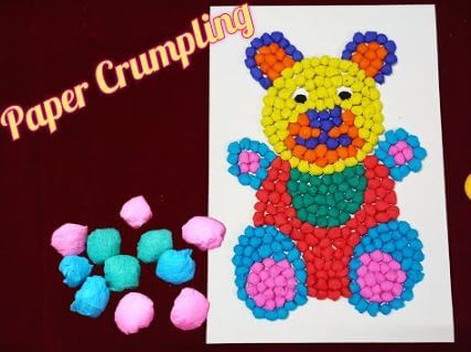 Cute Bear Craft With Crumpled Paper