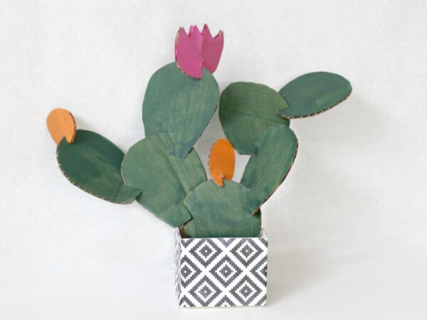 Cute Cardboard Cactus Craft Idea For Kids