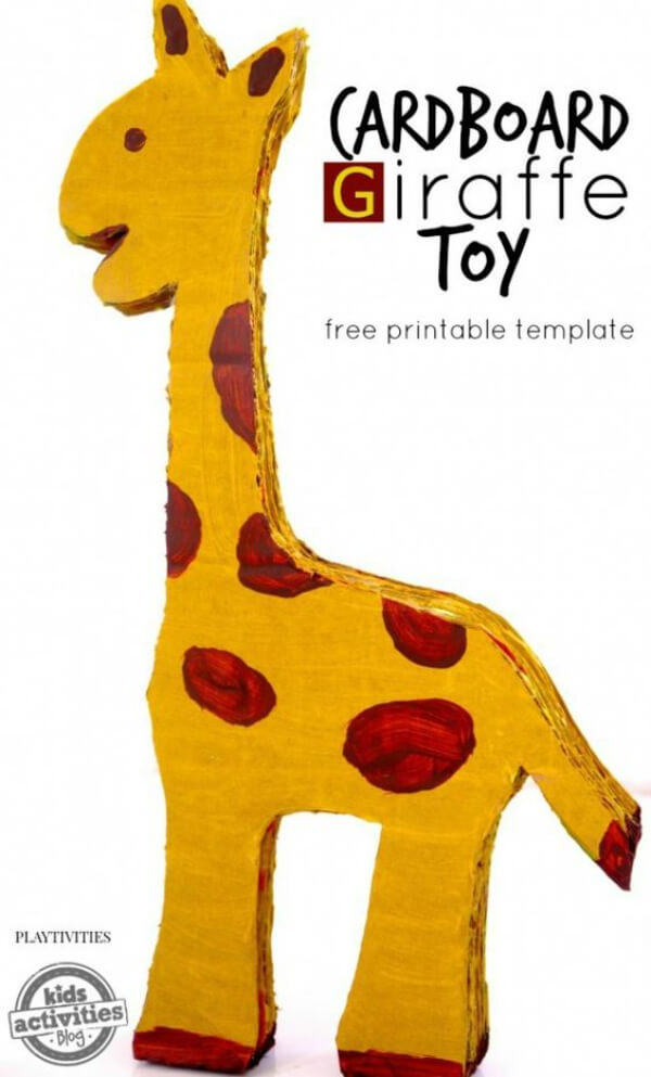 Cute Homemade Giraffe Toy Craft With Cardboard
