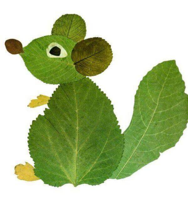 Leaf Animal Art and Craft Ideas Cute Leaf Mice Art Idea For Kids